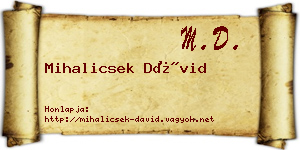 Mihalicsek Dávid névjegykártya